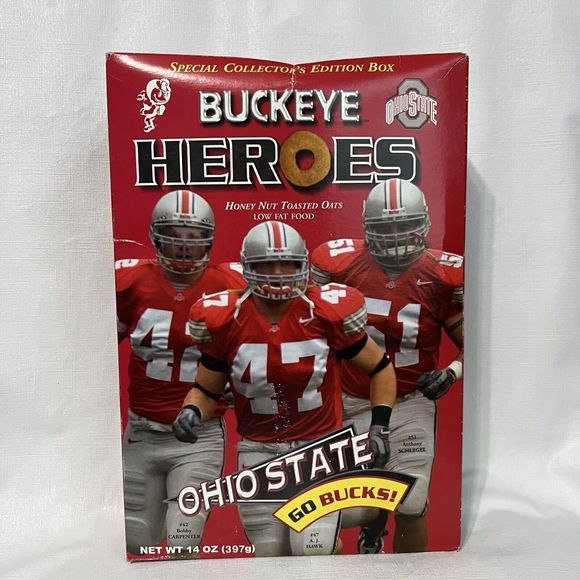 OSU Buckeye Heroes Signed Full Cereal Box Autographed by Hawk, Carpenter… - Picture 3 of 14